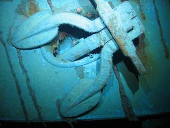Flukes of ship's port anchor